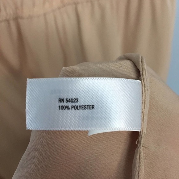 Gap Sleeveless Drape Neck Elastic Waist Ruffle Satin Dress Women’s Size 0 Beige - Picture 9 of 12